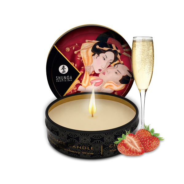 Массажная свеча Shunga Romance с ароматом клубники и шампанского